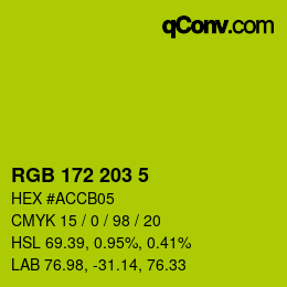 Color code: RGB 172 203 5 | qconv.com