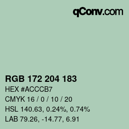 Color code: RGB 172 204 183 | qconv.com