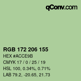 カラーコード: RGB 172 206 155 | qconv.com