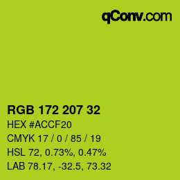 Color code: RGB 172 207 32 | qconv.com