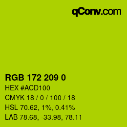 Color code: RGB 172 209 0 | qconv.com