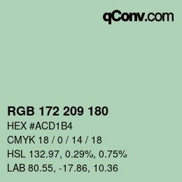 Color code: RGB 172 209 180 | qconv.com
