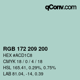 Color code: RGB 172 209 200 | qconv.com