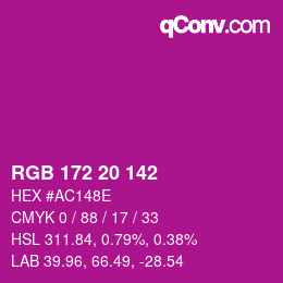 Color code: RGB 172 20 142 | qconv.com