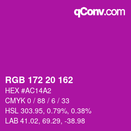 Color code: RGB 172 20 162 | qconv.com