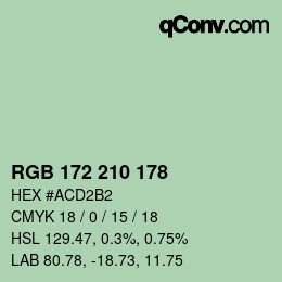 カラーコード: RGB 172 210 178 | qconv.com