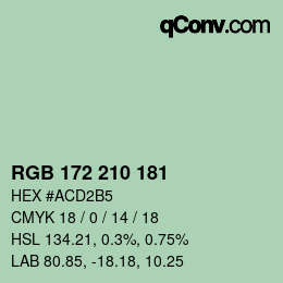 カラーコード: RGB 172 210 181 | qconv.com