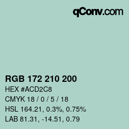 Color code: RGB 172 210 200 | qconv.com