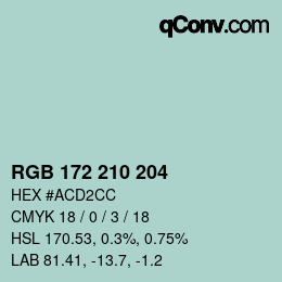 Farbcode: RGB 172 210 204 | qconv.com