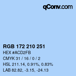 Color code: RGB 172 210 251 | qconv.com
