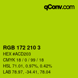 Color code: RGB 172 210 3 | qconv.com