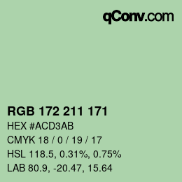 Color code: RGB 172 211 171 | qconv.com