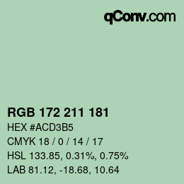 Código de color: RGB 172 211 181 | qconv.com