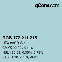 Color code: RGB 172 211 215 | qconv.com