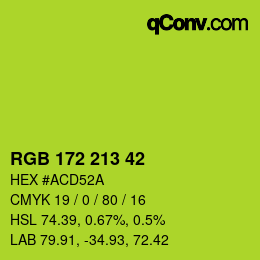 颜色代码: RGB 172 213 42 | qconv.com