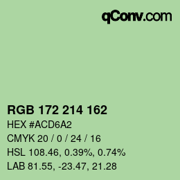 Color code: RGB 172 214 162 | qconv.com