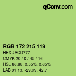 颜色代码: RGB 172 215 119 | qconv.com