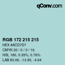 Color code: RGB 172 215 215 | qconv.com