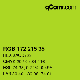 カラーコード: RGB 172 215 35 | qconv.com