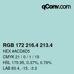 カラーコード: RGB 172 216.4 213.4 | qconv.com