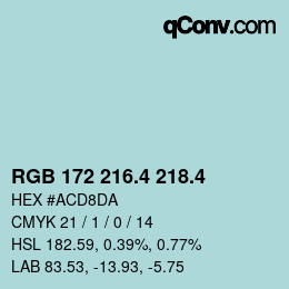 カラーコード: RGB 172 216.4 218.4 | qconv.com