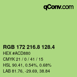 カラーコード: RGB 172 216.8 128.4 | qconv.com