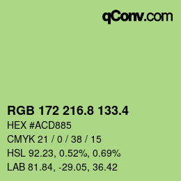 カラーコード: RGB 172 216.8 133.4 | qconv.com