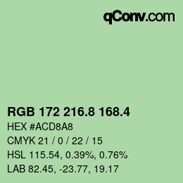 カラーコード: RGB 172 216.8 168.4 | qconv.com