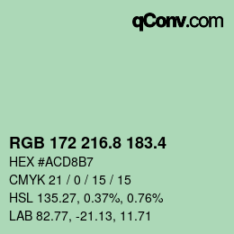 カラーコード: RGB 172 216.8 183.4 | qconv.com
