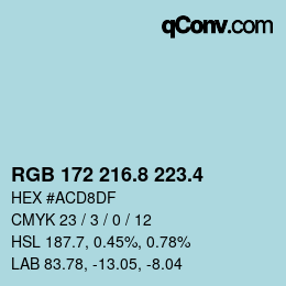 カラーコード: RGB 172 216.8 223.4 | qconv.com