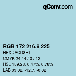 カラーコード: RGB 172 216.8 225 | qconv.com