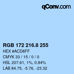 カラーコード: RGB 172 216.8 255 | qconv.com