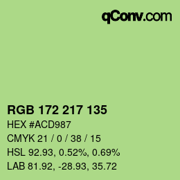 Farbcode: RGB 172 217 135 | qconv.com