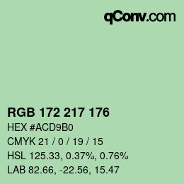 Farbcode: RGB 172 217 176 | qconv.com
