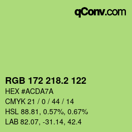 カラーコード: RGB 172 218.2 122 | qconv.com