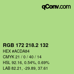 カラーコード: RGB 172 218.2 132 | qconv.com