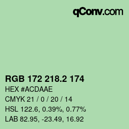 カラーコード: RGB 172 218.2 174 | qconv.com