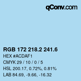 カラーコード: RGB 172 218.2 241.6 | qconv.com