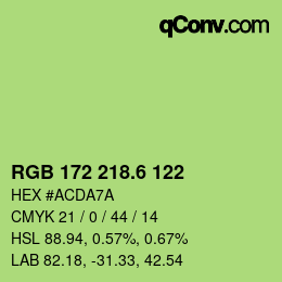 カラーコード: RGB 172 218.6 122 | qconv.com