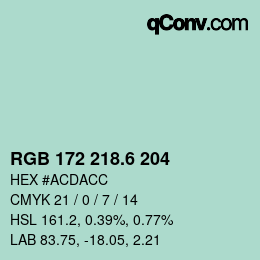 カラーコード: RGB 172 218.6 204 | qconv.com