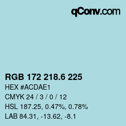 カラーコード: RGB 172 218.6 225 | qconv.com
