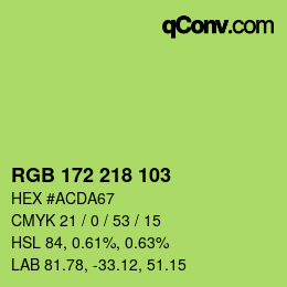 Color code: RGB 172 218 103 | qconv.com
