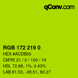 Color code: RGB 172 219 0 | qconv.com