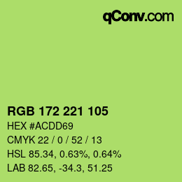 颜色代码: RGB 172 221 105 | qconv.com