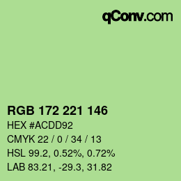 Color code: RGB 172 221 146 | qconv.com