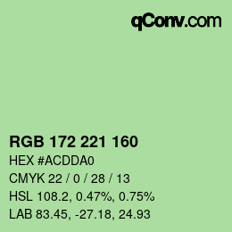 Color code: RGB 172 221 160 | qconv.com
