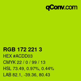 カラーコード: RGB 172 221 3 | qconv.com