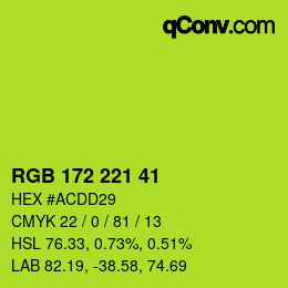 Color code: RGB 172 221 41 | qconv.com