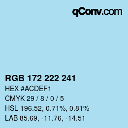 Color code: RGB 172 222 241 | qconv.com