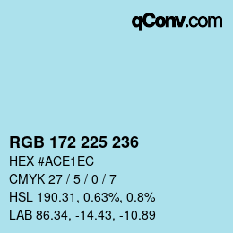 Farbcode: RGB 172 225 236 | qconv.com